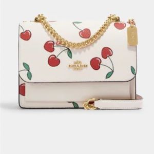 Coach Mini Klare Crossbody with heart Cherry print bag🍒🍒